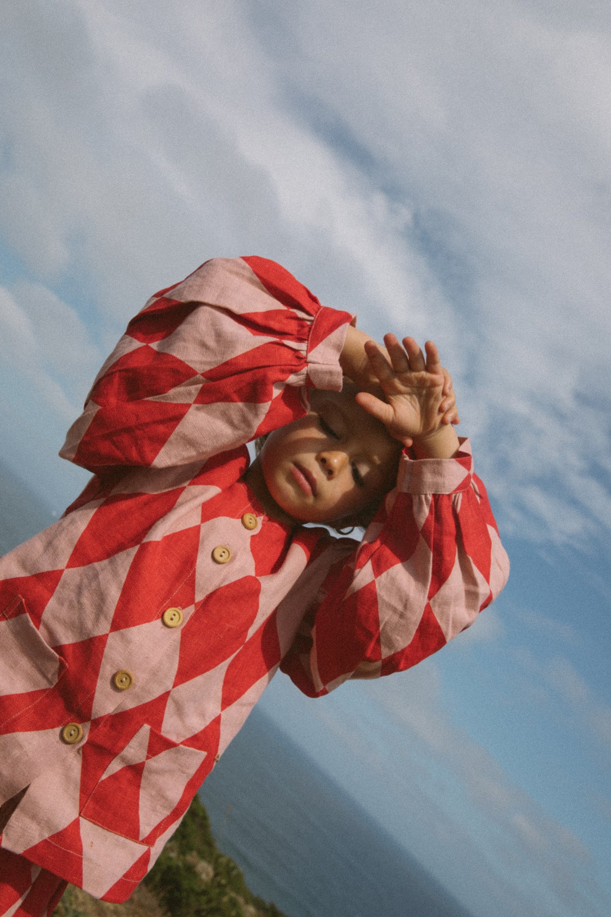 Farrow Set in Red/Pink Harlequin