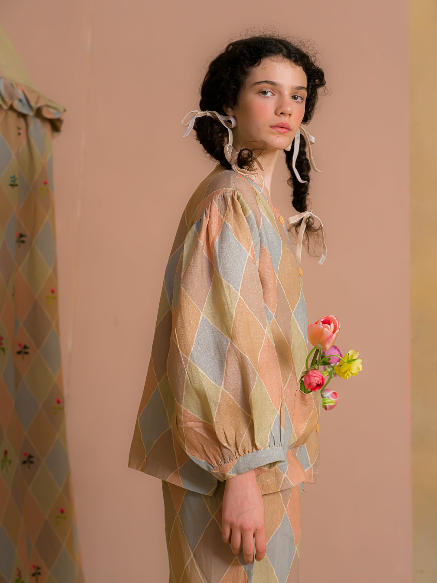Farrow in Les Macarons Harlequin print, Women's set