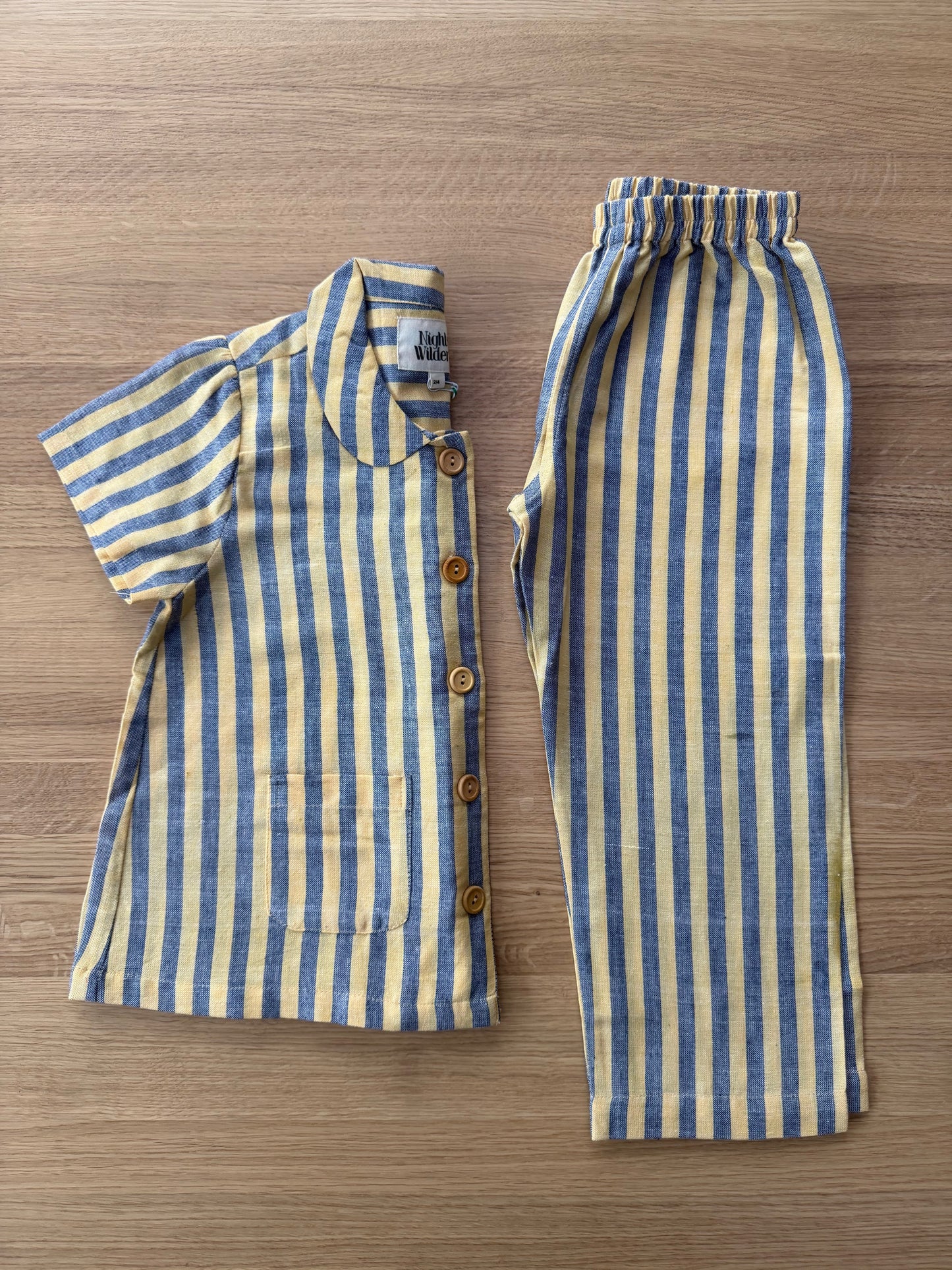 Stevie in Lemon and Blue stripe