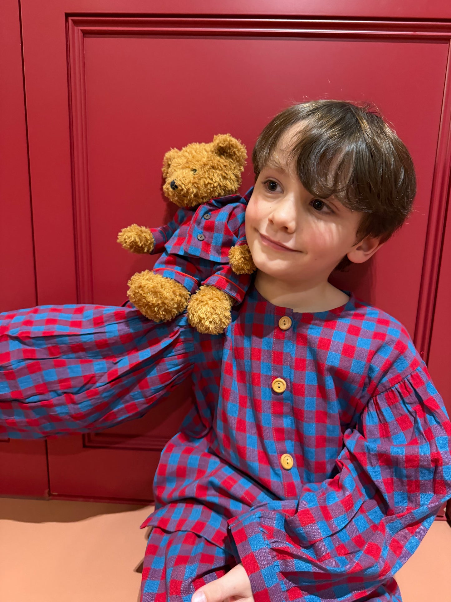 Lennon Toy Pyjamas in red/blue check