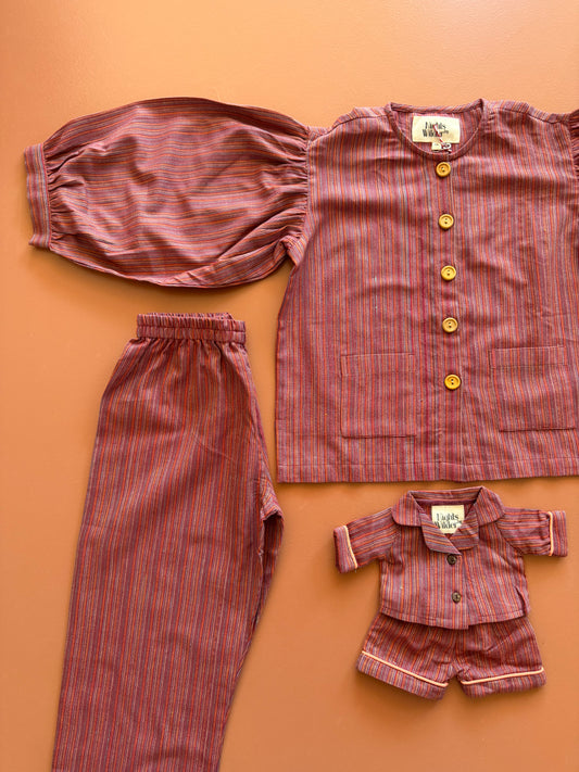 Lennon Toy Pyjamas in Chilli stripe