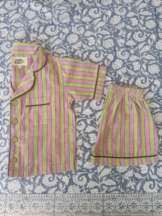 Lennon short set in Bon Bon stripe