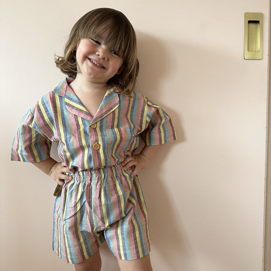 Lennon Short Set in Chunky Rainbow Stripe