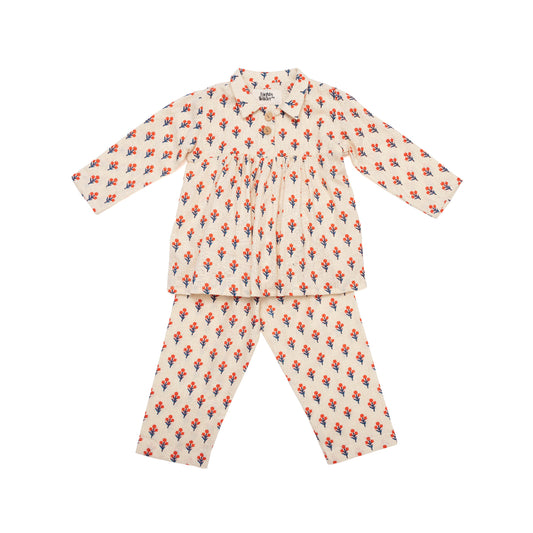 Nico Set in Red & Blue Folk Floral