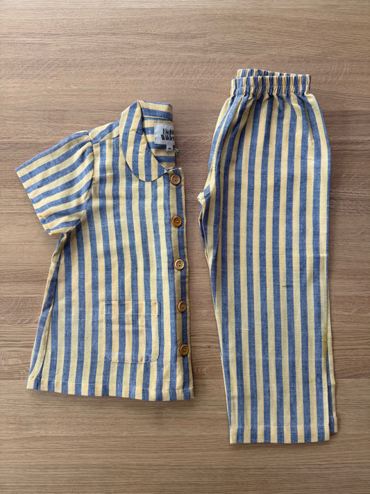 Stevie in Lemon and Blue stripe